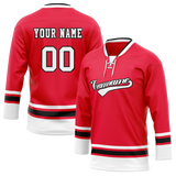 Custom Team Design Red & White Colors Design Sports Hockey Jersey HK00CB080902