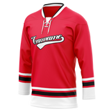 Custom Team Design Red & White Colors Design Sports Hockey Jersey HK00MW080902