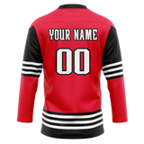 Custom Team Design Red & Black Colors Design Sports Hockey Jersey HK00MW090901