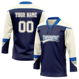 Custom Team Design Royal Blue & Cream Colors Design Sports Hockey Jersey HK00CBJ011905