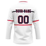 Custom Team Design White & Red Colors Design Sports Hockey Jersey HK00CBJ030209