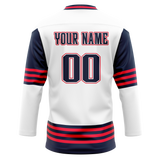 Custom Team Design White & Royal Blue Colors Design Sports Hockey Jersey HK00CBJ050219