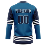 Custom Team Design Light Blue & Navy Blue Colors Design Sports Hockey Jersey HK00CBJ102118