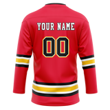 Custom Team Design Red & Black Colors Design Sports Hockey Jersey HK00CF010901