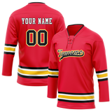 Custom Team Design Red & Black Colors Design Sports Hockey Jersey HK00LAK010901