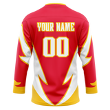 Custom Team Design Red & Yellow Colors Design Sports Hockey Jersey HK00LAK020912