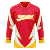 Custom Team Design Red & Yellow Colors Design Sports Hockey Jersey HK00CF020912