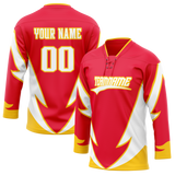 Custom Team Design Red & Yellow Colors Design Sports Hockey Jersey HK00CF020912