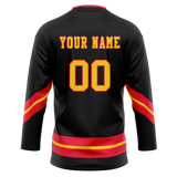 Custom Team Design Black & Red Colors Design Sports Hockey Jersey HK00LAK030109