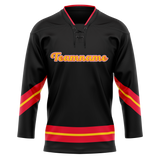 Custom Team Design Black & Red Colors Design Sports Hockey Jersey HK00LAK030109