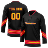 Custom Team Design Black & Red Colors Design Sports Hockey Jersey HK00LAK030109