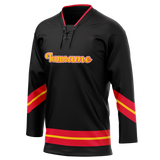 Custom Team Design Black & Red Colors Design Sports Hockey Jersey HK00LAK030109