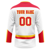 Custom Team Design White & Red Colors Design Sports Hockey Jersey HK00LAK040209