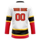 Custom Team Design White & Red Colors Design Sports Hockey Jersey HK00LAK050209