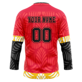 Custom Team Design Red & Black Colors Design Sports Hockey Jersey HK00CF060901