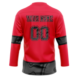 Custom Team Design Red & Black Colors Design Sports Hockey Jersey HK00CF070901