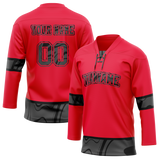 Custom Team Design Red & Black Colors Design Sports Hockey Jersey