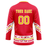 Custom Team Design Red & White Colors Design Sports Hockey Jersey HK00CF080902