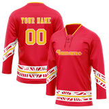 Custom Team Design Red & White Colors Design Sports Hockey Jersey HK00LAK080902