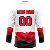 Custom Team Design White & Red Colors Design Sports Hockey Jersey HK00CH010209