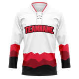 Custom Team Design White & Red Colors Design Sports Hockey Jersey HK00SK010209