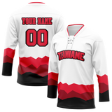 Custom Team Design White & Red Colors Design Sports Hockey Jersey