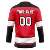 Custom Team Design Red & Black Colors Design Sports Hockey Jersey HK00SK030901