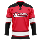 Custom Team Design Red & Black Colors Design Sports Hockey Jersey HK00CH030901