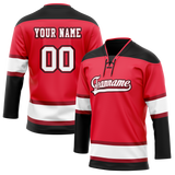 Custom Team Design Red & Black Colors Design Sports Hockey Jersey HK00SK030901