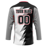 Custom Team Design Gray & Black Colors Design Sports Hockey Jersey HK00CH040301