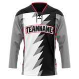 Custom Team Design Gray & Black Colors Design Sports Hockey Jersey HK00CH040301