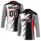 Custom Team Design Gray & Black Colors Design Sports Hockey Jersey