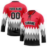 Custom Team Design Red & Black Colors Design Sports Hockey Jersey HK00CH050901