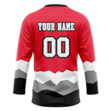 Custom Team Design Red & Black Colors Design Sports Hockey Jersey HK00CH060901