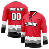 Custom Team Design Red & Black Colors Design Sports Hockey Jersey