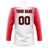 Custom Team Design White & Red Colors Design Sports Hockey Jersey HK00SK070209