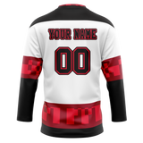 Custom Team Design White & Red Colors Design Sports Hockey Jersey HK00CH080209