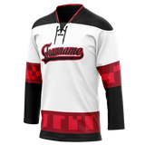 Custom Team Design White & Red Colors Design Sports Hockey Jersey HK00CH080209