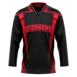 Custom Team Design Black & Red Colors Design Sports Hockey Jersey HK00SK090109