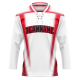 Custom Team Design White & Red Colors Design Sports Hockey Jersey HK00CH100209