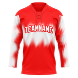 Custom Team Design Red & White Colors Design Sports Hockey Jersey HK00DRW010902