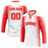 Custom Team Design White & Red Colors Design Sports Hockey Jersey