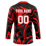 Custom Team Design Black & Red Colors Design Sports Hockey Jersey HK00NYI030109