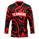 Custom Team Design Black & Red Colors Design Sports Hockey Jersey HK00DRW030109