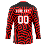 Custom Team Design Red & Black Colors Design Sports Hockey Jersey HK00DRW050901