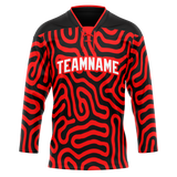 Custom Team Design Red & Black Colors Design Sports Hockey Jersey HK00DRW050901