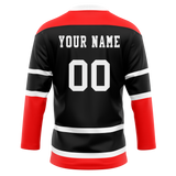 Custom Team Design Black & Red Colors Design Sports Hockey Jersey HK00NYI060109