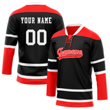 Custom Team Design Black & Red Colors Design Sports Hockey Jersey