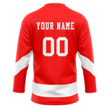 Custom Team Design Red & White Colors Design Sports Hockey Jersey HK00NYI070902