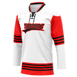 Custom Team Design White & Red Colors Design Sports Hockey Jersey HK00DRW080209